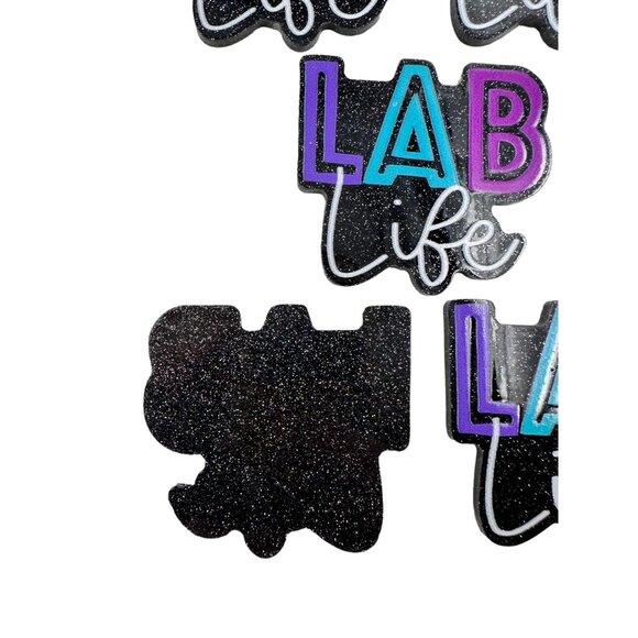 10 pc phlebotomist lab glitter acrylic flat back charm for DIY badge reels lanya - Picture 3 of 3